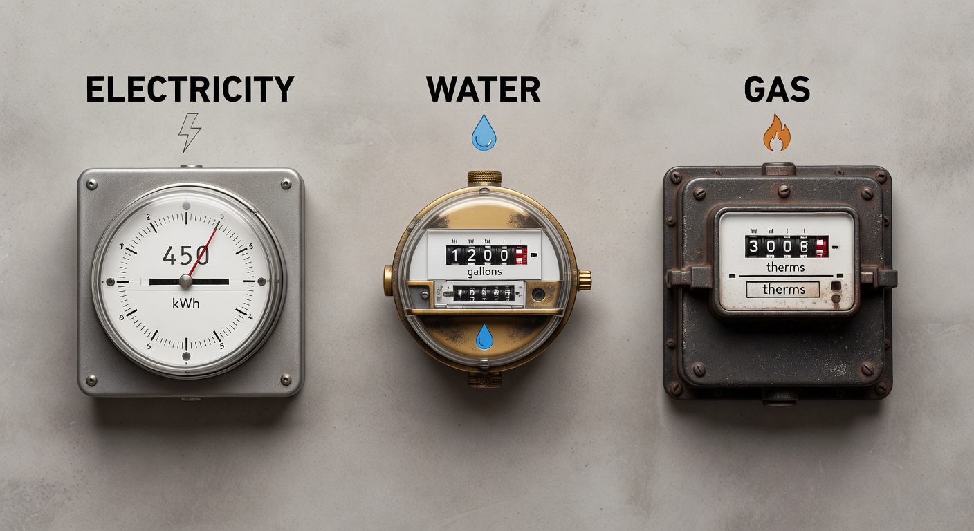 Contadores y facturas de suministros del hogar